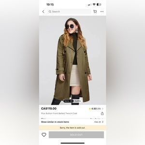 Plus size Trench Coat